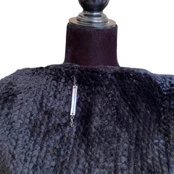 Diane Von Furstenberg Super Soft Black Rabbit Fur Cardigan Sweater - Picture 6 of 7